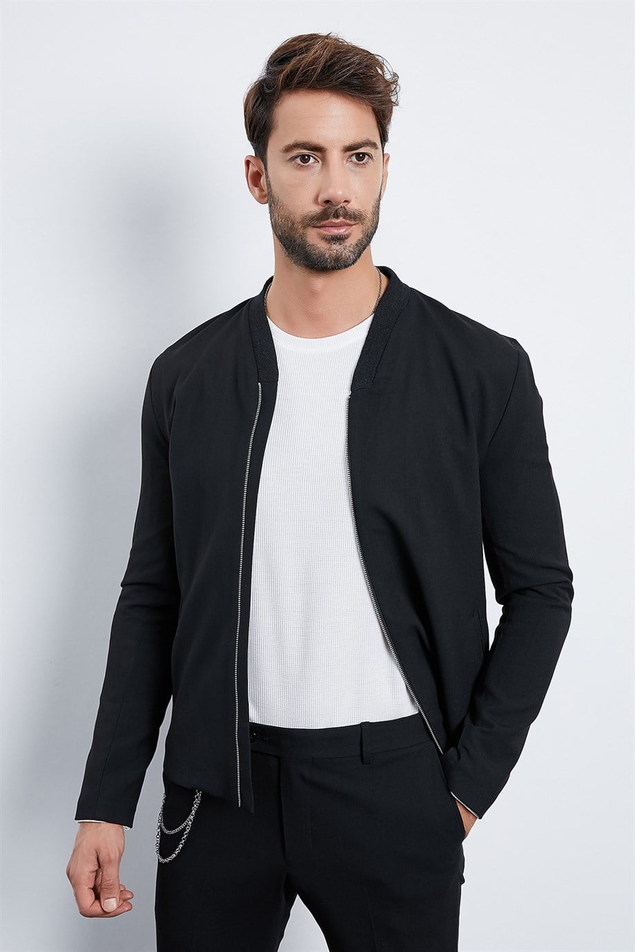 Fermuarlı İnce Mont