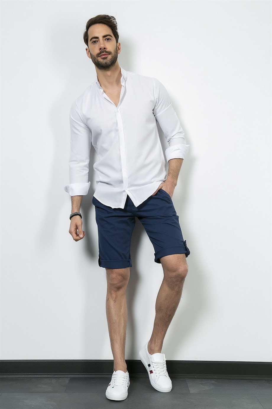 Lacivert Apoletli Şort