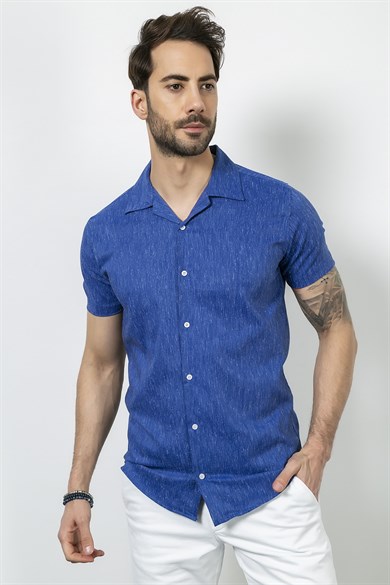 Kısa Kol Apaç Yaka Gömlek