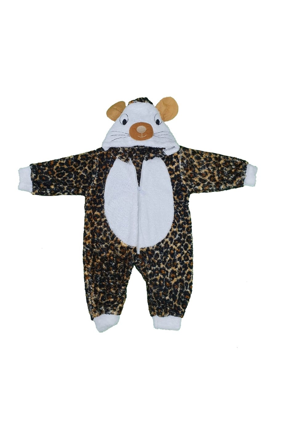 Kahverengi Kız Bebek Leopar Modelli Versoft Tulum 