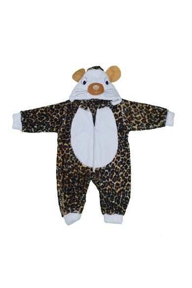 Kahverengi Kız Bebek Leopar Modelli Versoft Tulum 