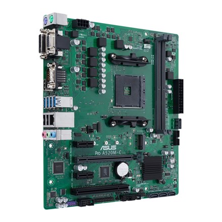 ASUS PRO A520M-C/CSM AMD A520 AM4 DDR4 4400 HDMI DVI VGA M2 USB3.2 COM PCI mATX