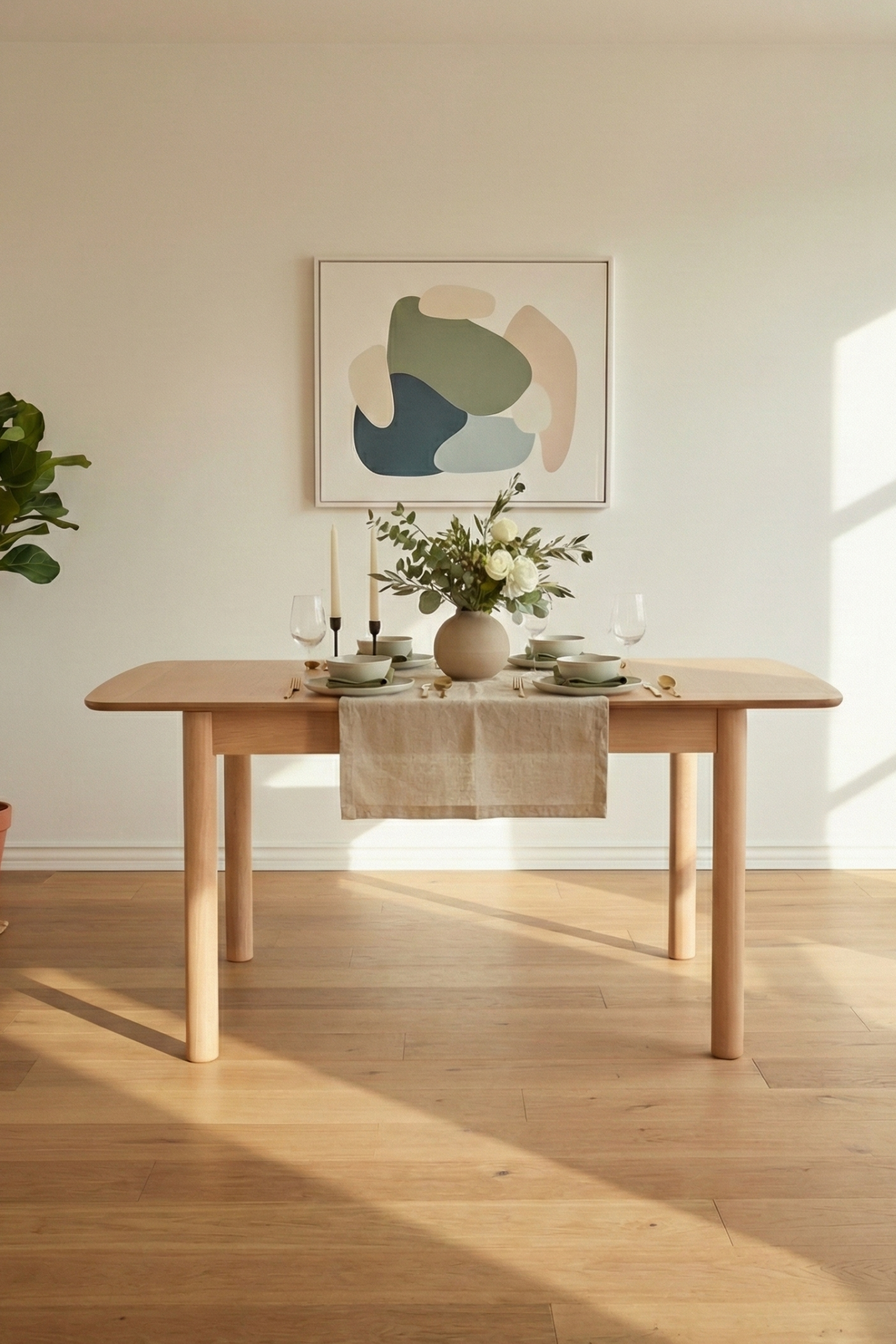 Alvin Natural Ahşap Açılır  Mutfak Masa Takımı 80x120 cm – Açıldığında 80x150 cm, Vintage Masa Takımı