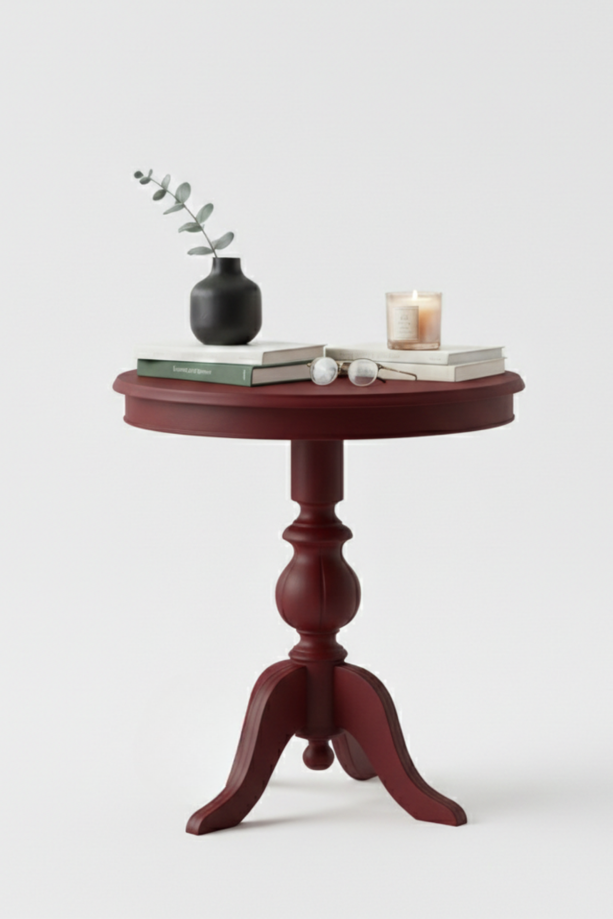Arden Kırmızı Fiskos Yan Sehpa – 60x60x62 cm Modern Minimalist Sehpa, Salon ve Oturma Odası İçin Şık Dekoratif Sehpa