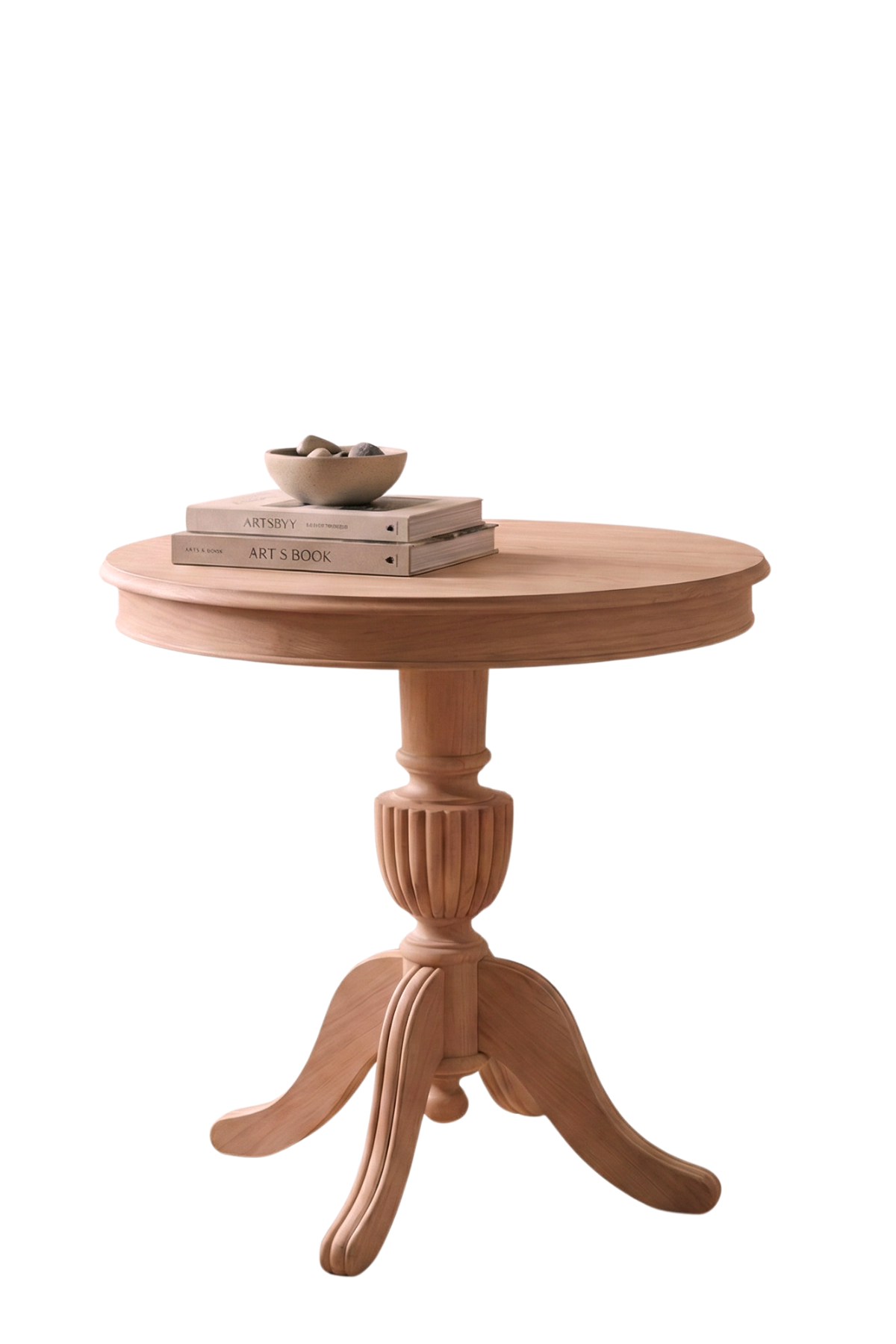 Brayden Naturel Fiskos Sehpa – 70x70x71 cm Modern Minimalist Sehpa, Salon ve Oturma Odası İçin Şık Doğal Renk Sehpa