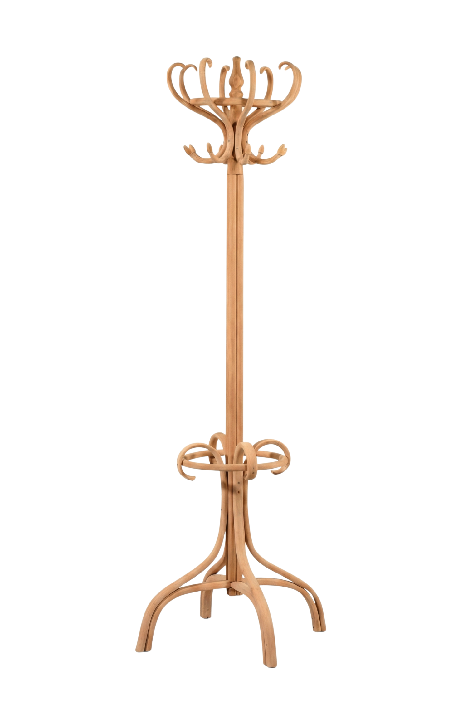 Class Natural Ahşap Ayaklı 8li Thonet Askılık – Ahşap Gövdeli Modern Vestiyer Askı – 