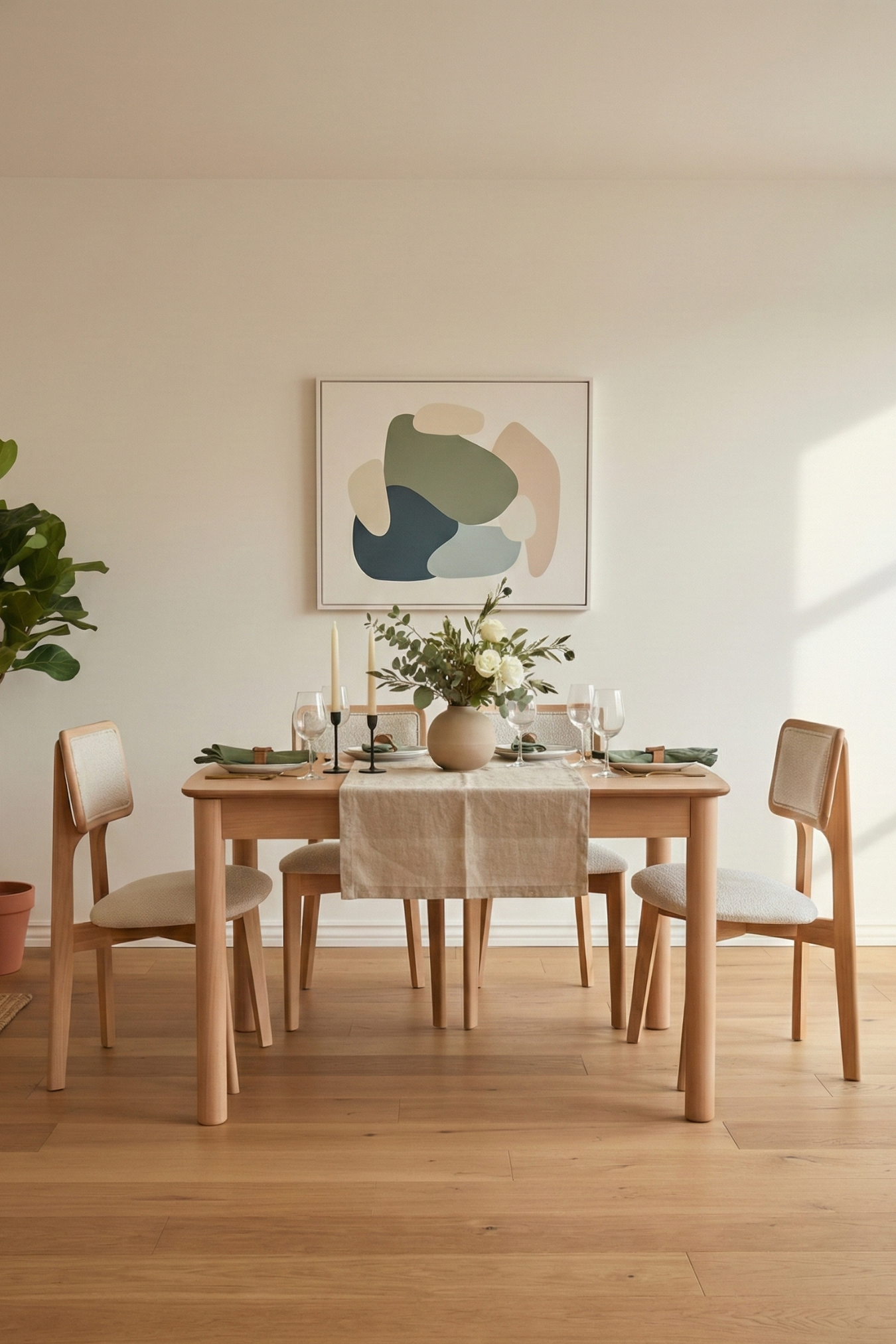 Woodenbend Elena Natural Ahşap Açılır Ahşap Döşemeli Mutfak Masa Takımı 80x120 cm – Açıldığında 80x150 cm, Vintage Masa Takımı