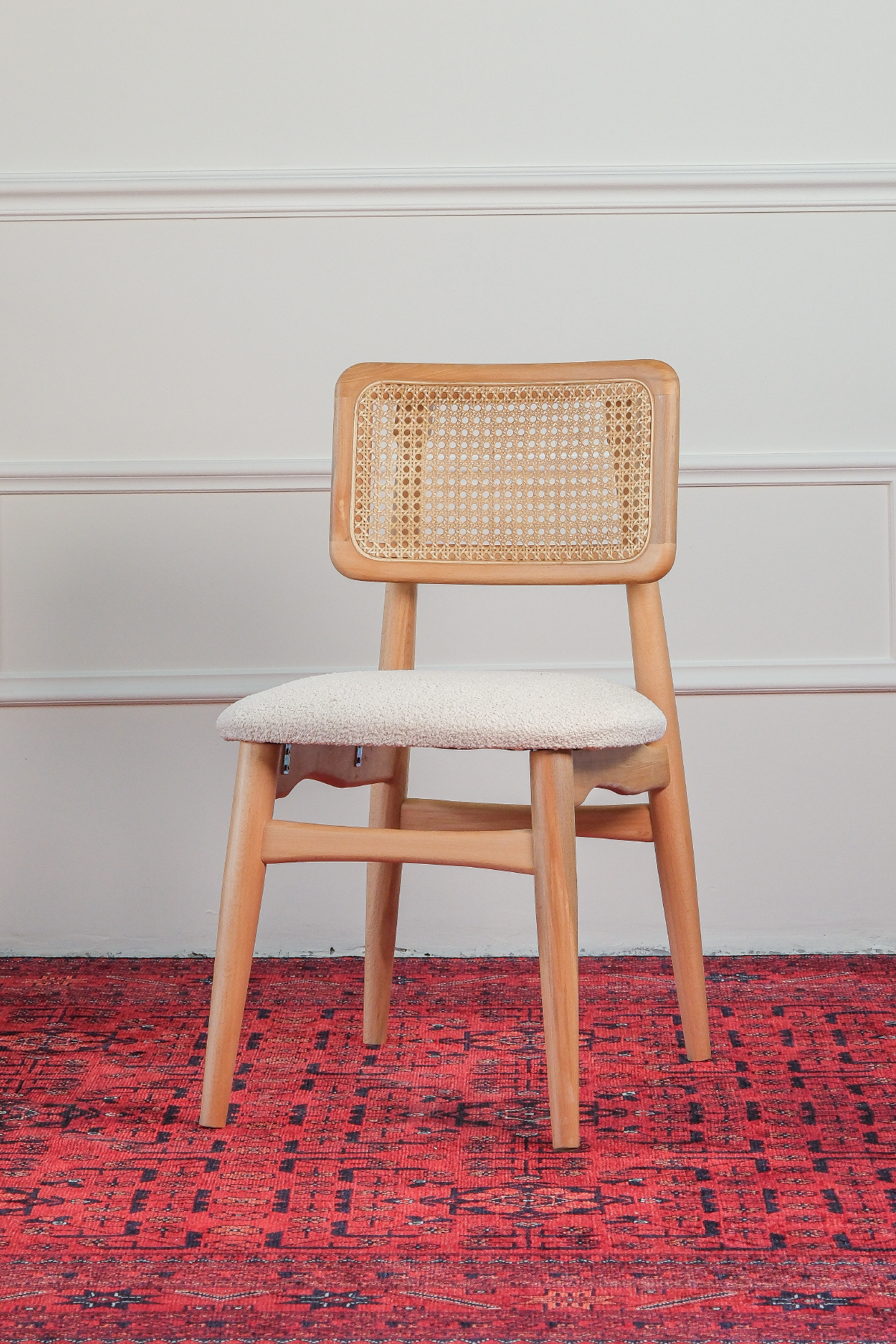 İris Natural Renk Kayın Ağacı Doğal Hazeran Sırt Döşemeli Tekli Sandalye | Country & İskandinav Tarz Ahşap Yemek Odası ve Mutfak Sandalyesi