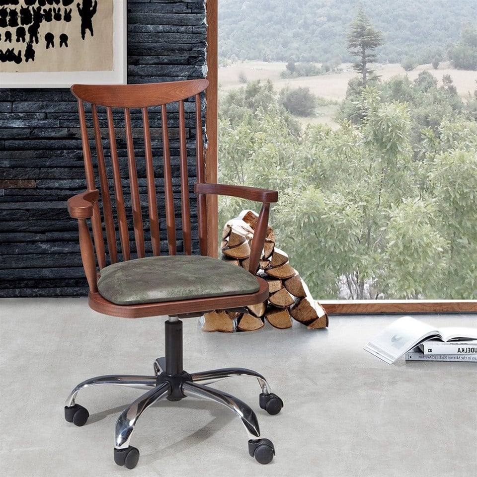 Woodenbend Karen Ahşap Çalışma Sandalyesi Ceviz