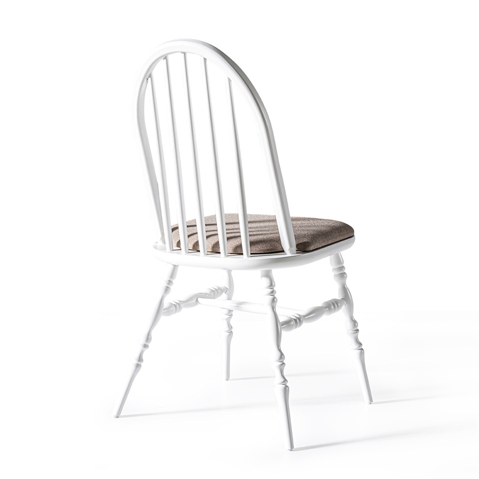 Woodenbend Laura Beyaz Kayın Sandalye –Detaylı El İşçiliği 