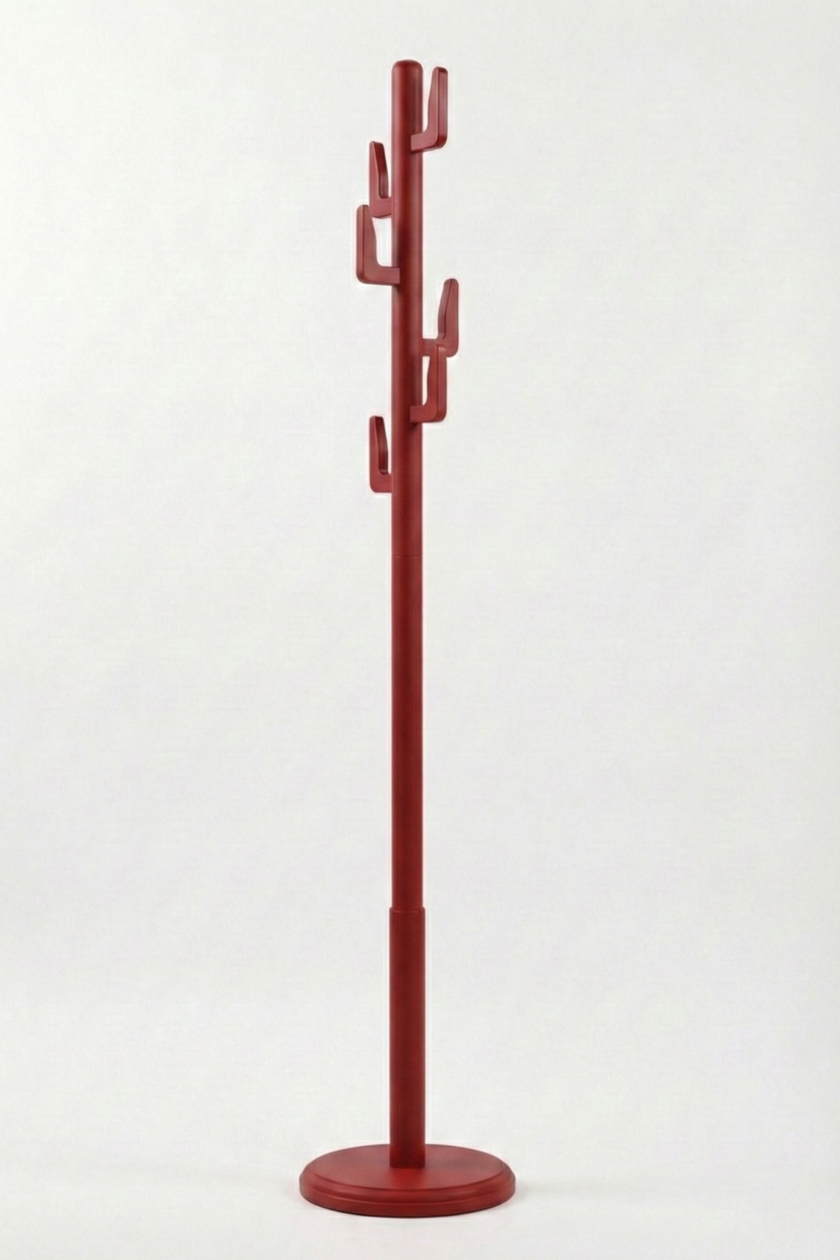 Woodenbend Leonor Mat Lake Kırmızı Masif Kayın Ahşap Askılık 178 cm | Klasik Country & Modern Tarz Dekoratif Ayaklı Elbise Askılığı Portmanto