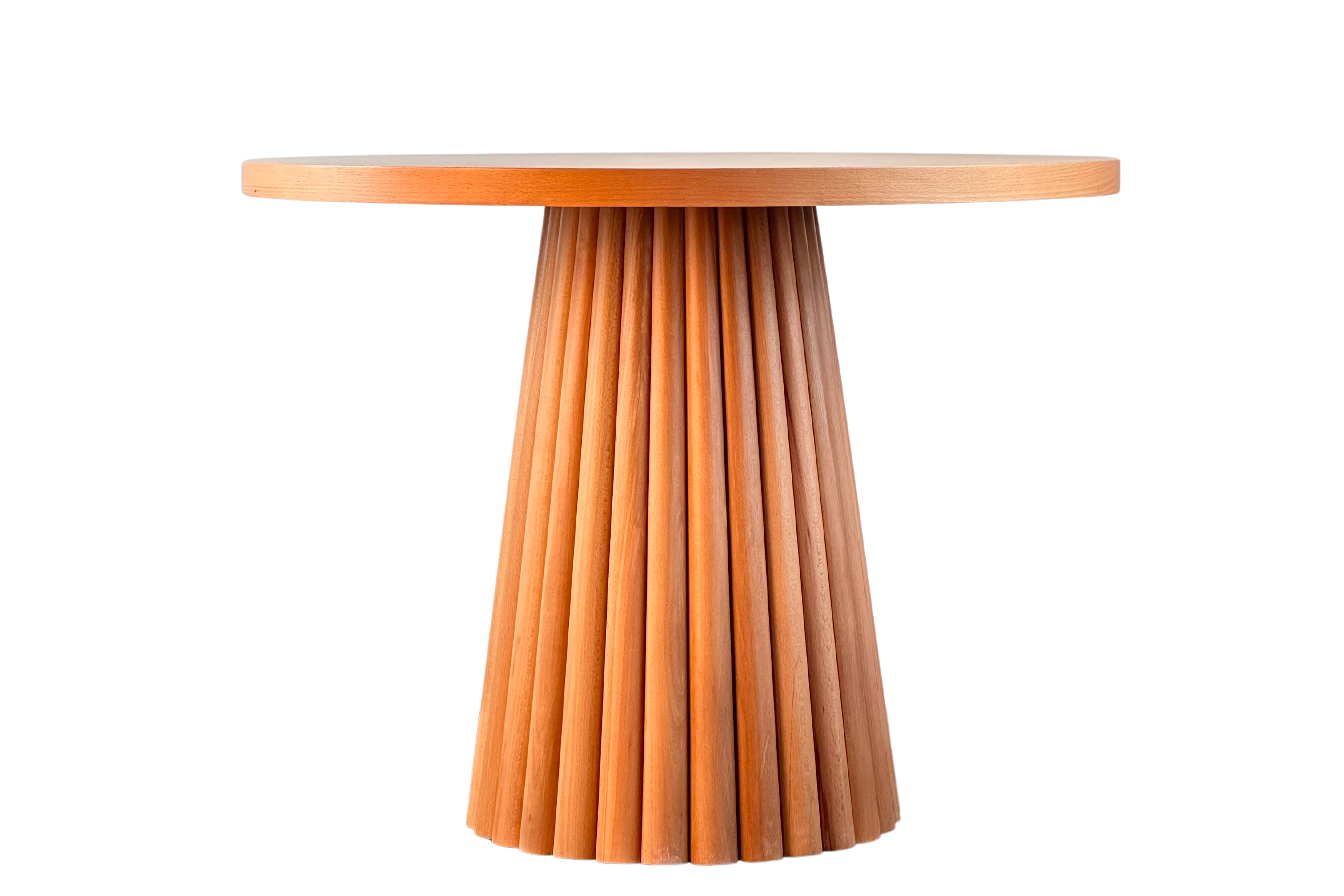 Woodenbend Luis Yuvarlak Natural 100 cm Ahşap Yemek Masası Takımı – Hazeran Sandalyeli 4 Kişilik Masa Seti