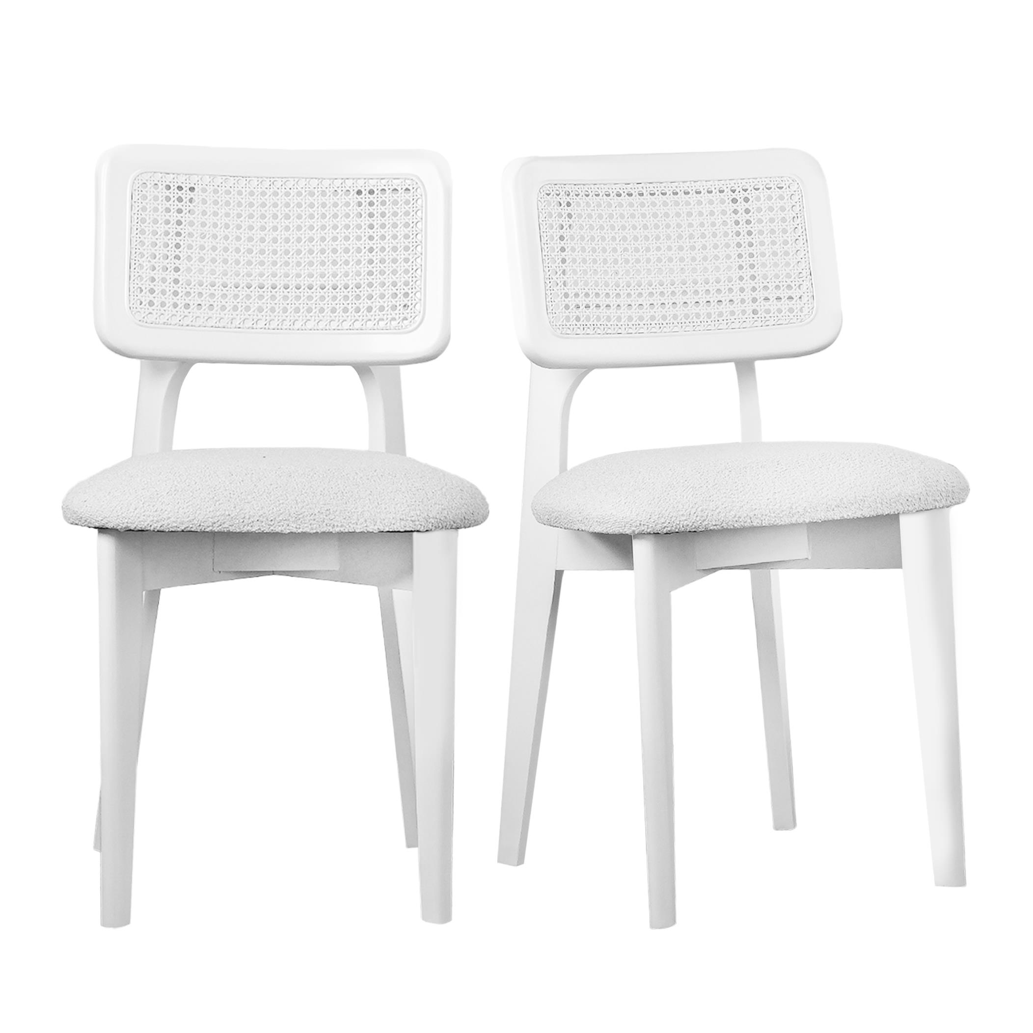 Woodenbend Mirla Ahsap Hazeranlı Sandalye Beyaz (4 Adet)