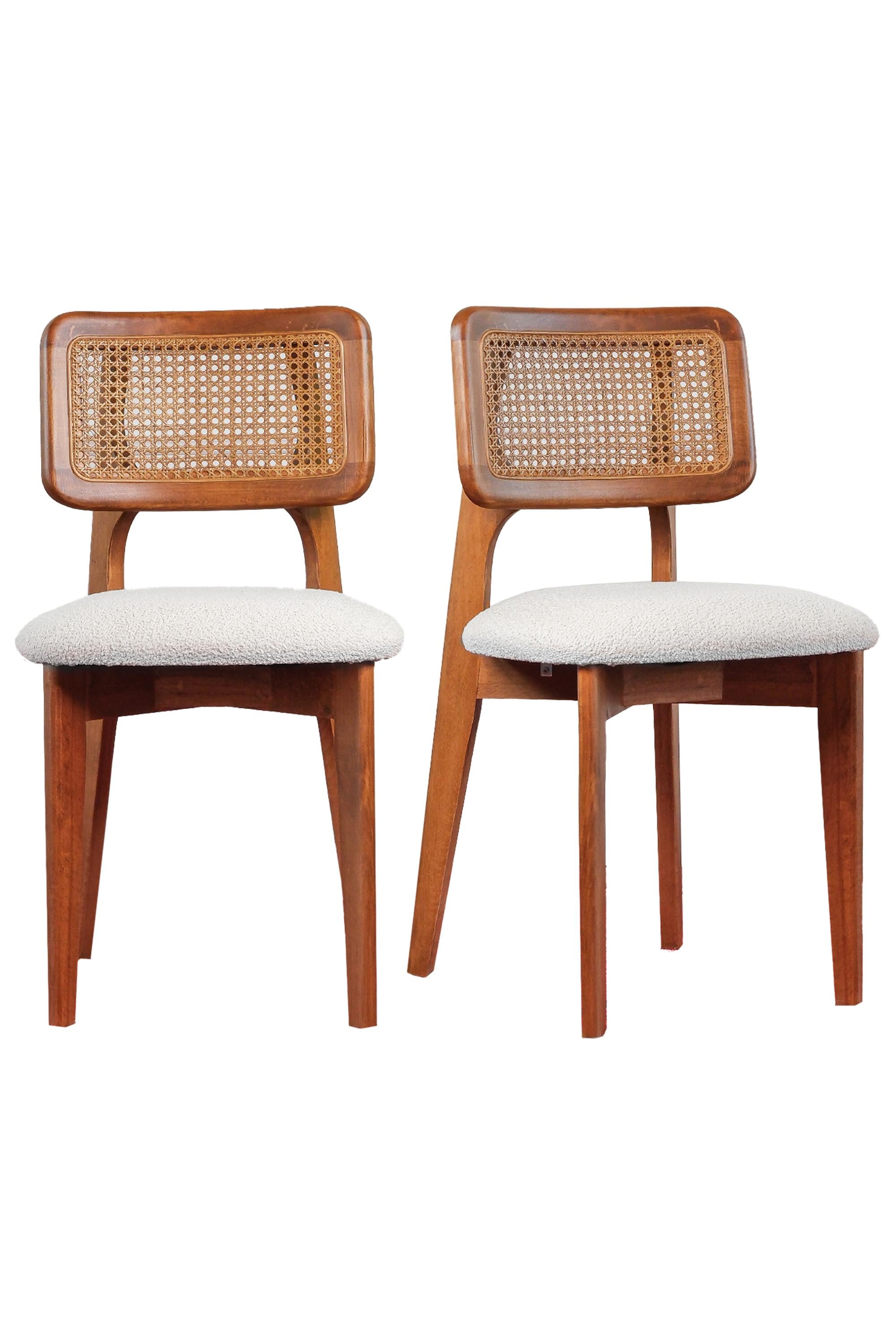 Woodenbend Mirla Ahsap Hazeranlı Sandalye Ceviz (4 Adet)