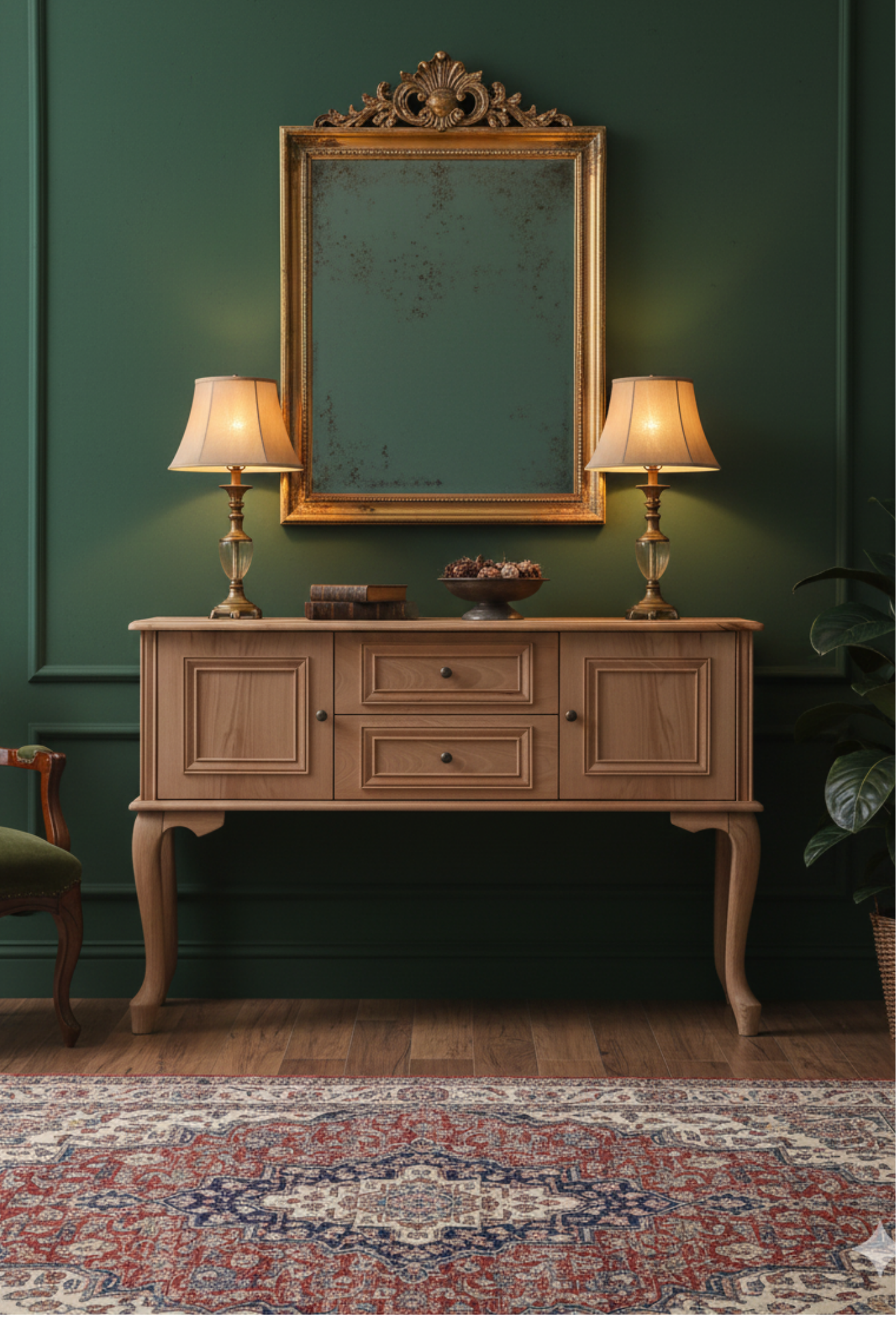 Woodenbend Olivia Natural Ahşap Konsol 130 cm | Kayın Kaplama Modern Çok Amaçlı Şık Konsol