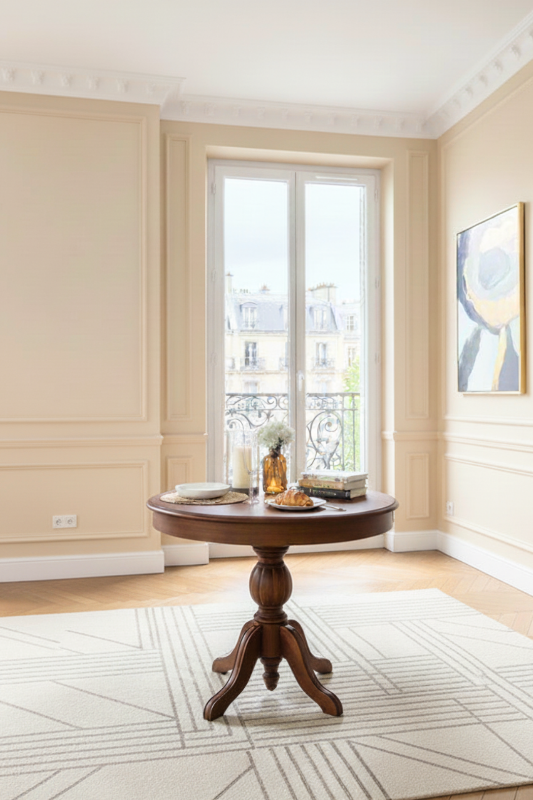 Woodenbend Orlando Yuvarlak Ceviz Rengi Açılır Ahşap Masa Sandalye Takımı 100x100 cm – Açıldığında 100x130 cm