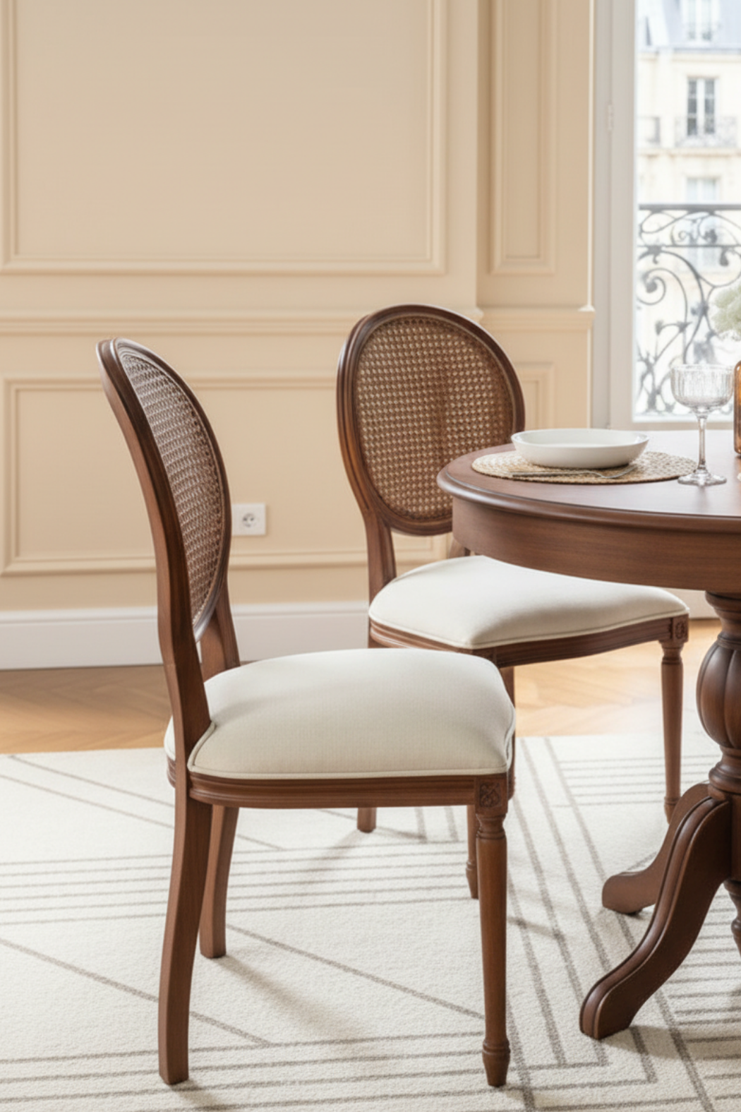 Woodenbend Orlando Yuvarlak Ceviz Rengi Açılır Ahşap Masa Sandalye Takımı 100x100 cm – Açıldığında 100x130 cm
