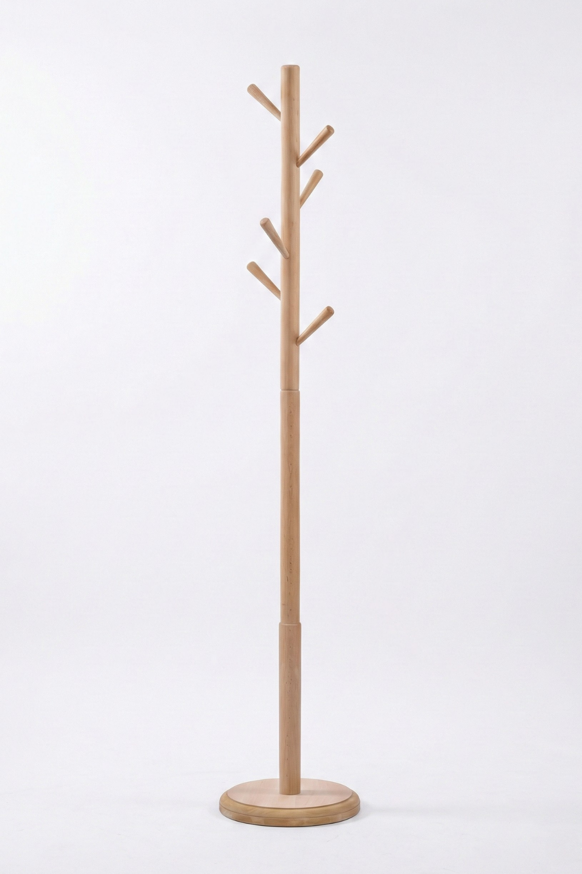 Woodenbend Rama Natural Masif Kayın Ahşap Askılık 178 cm | Modern İskandinav & Klasik Country Tarz Dekoratif Ayaklı Elbise Askılığı
