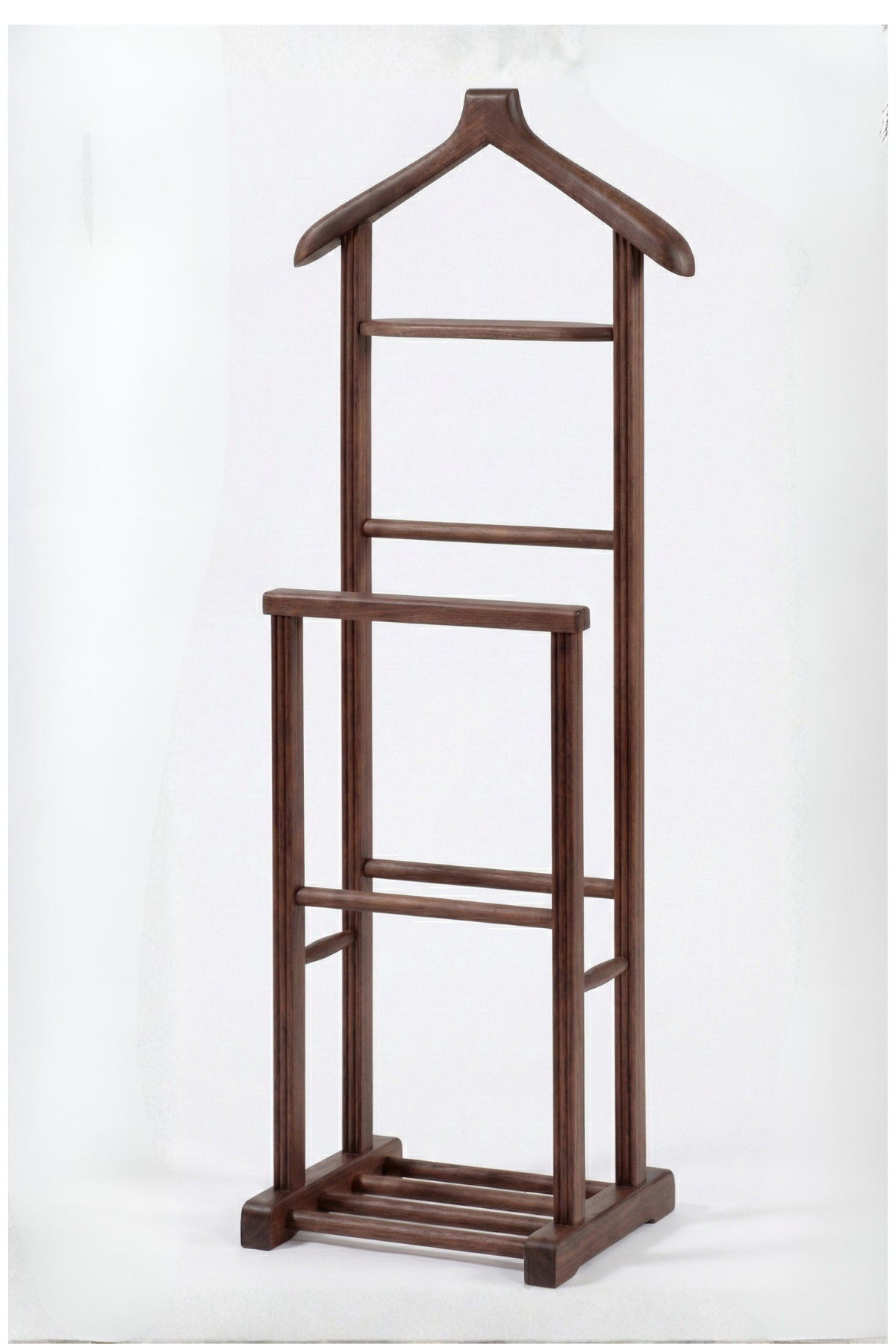 Servant Ceviz Rengi Çiftli Dilsiz Uşak 50x34x130 cm Elbise & Ceket Askısı