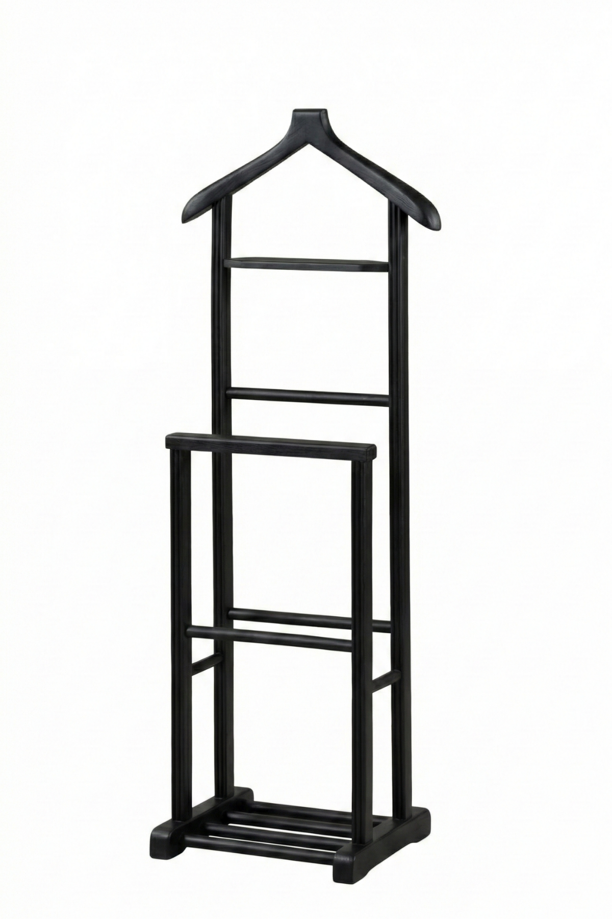 Servant Siyah Çiftli Dilsiz Uşak 50x34x130 cm Ahşap Elbise & Ceket Askılığı – 