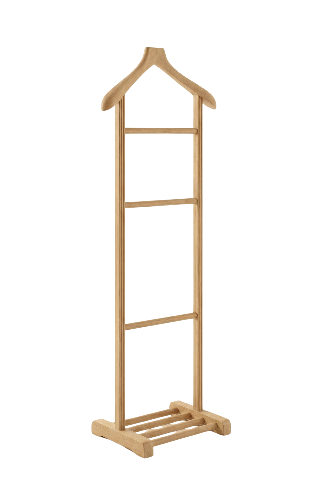 Woodenbend Stone Natural Masif Kayın Ahşap Dilsiz Uşak Askılık 130 cm | Modern İskandinav & Country Tarz Ceket Pantolon Askı Standı