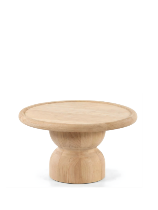 Woodenbend Ares Naturel Ahşap Orta Sehpa 80x80 Yuvarlak Masif Ahşap Sehpa Modern İskandinav Bohem Country Salon Sehpası