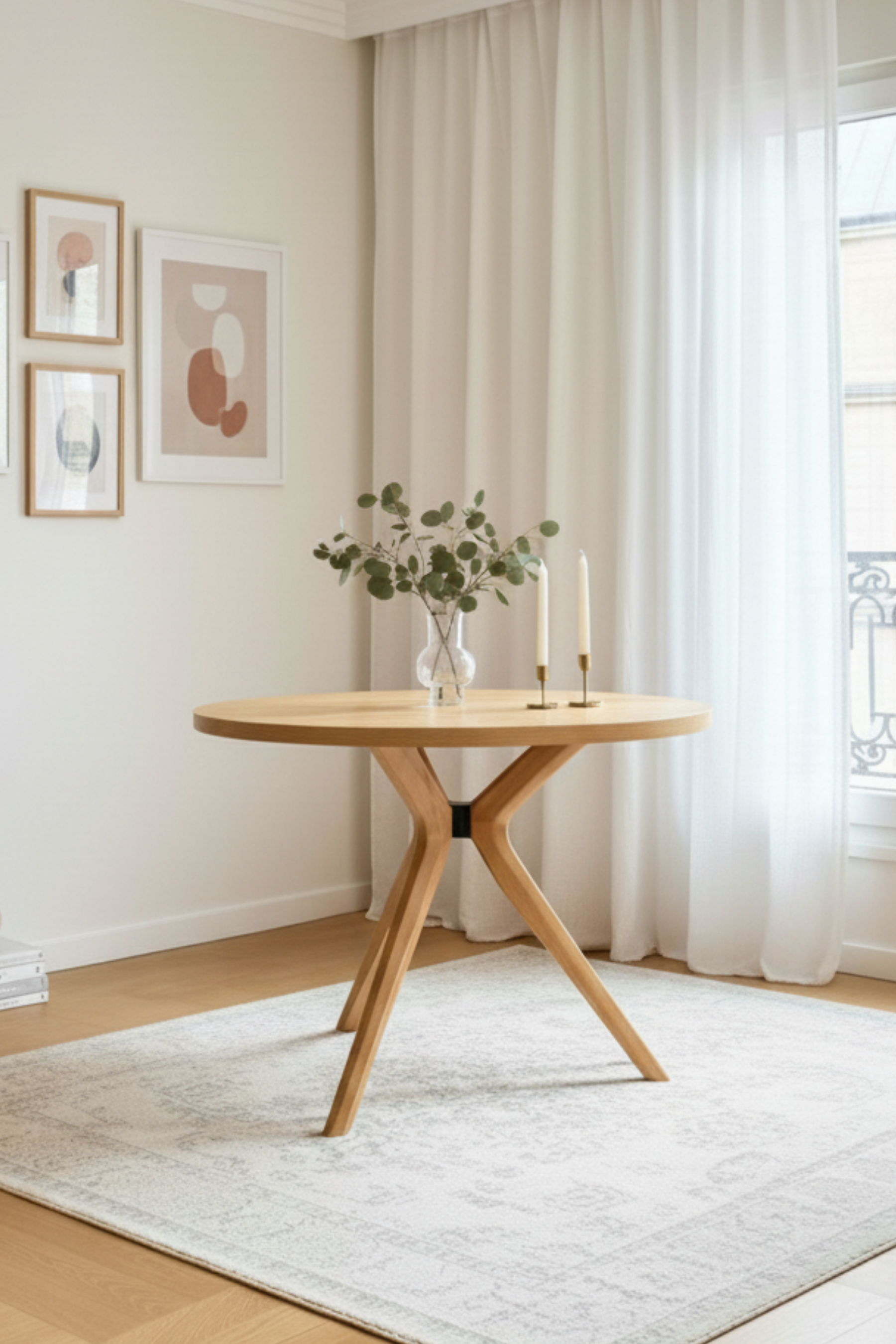Woodenbend Arlen Natural 100 cm Yuvarlak Yemek Masası – Bohem & İskandinav Tarz