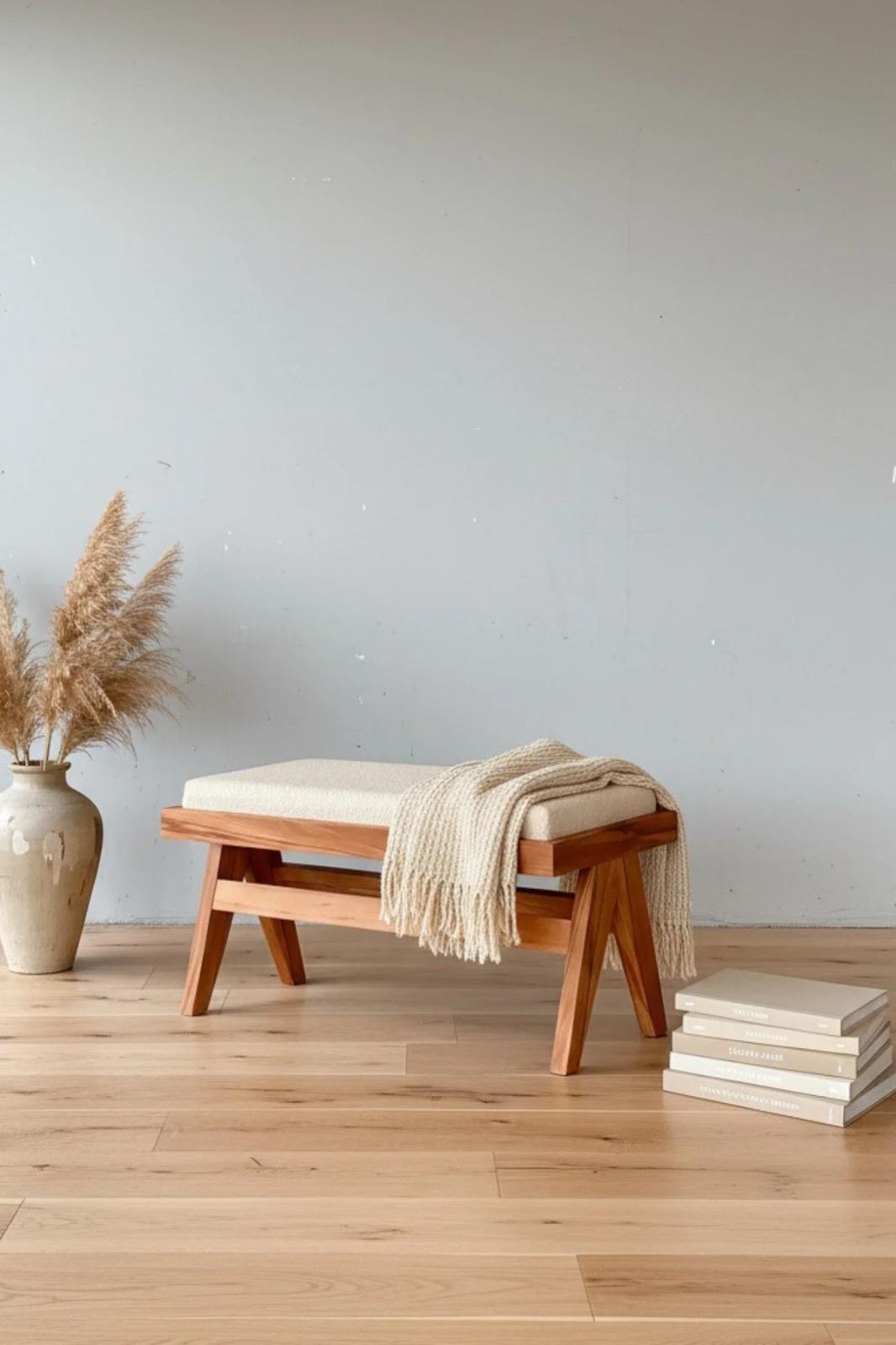 Woodenbend Arlen Natural Oval Beyaz Benchli Masa Sandalye Takımı 80x130 – 2 Sandalyeli + Benchli Ahşap Masa Seti