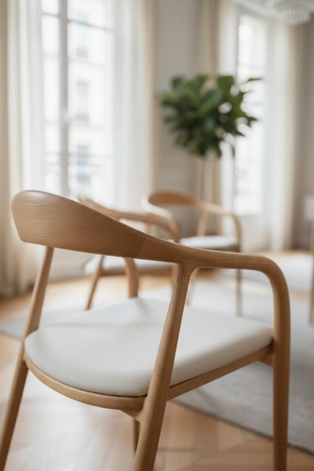 Woodenbend Belle Natural Ahşap Masa Takımı 100 cm – 4 Sandalyeli Kayın Ağacı Modern Bohem İskandinav Tasarım