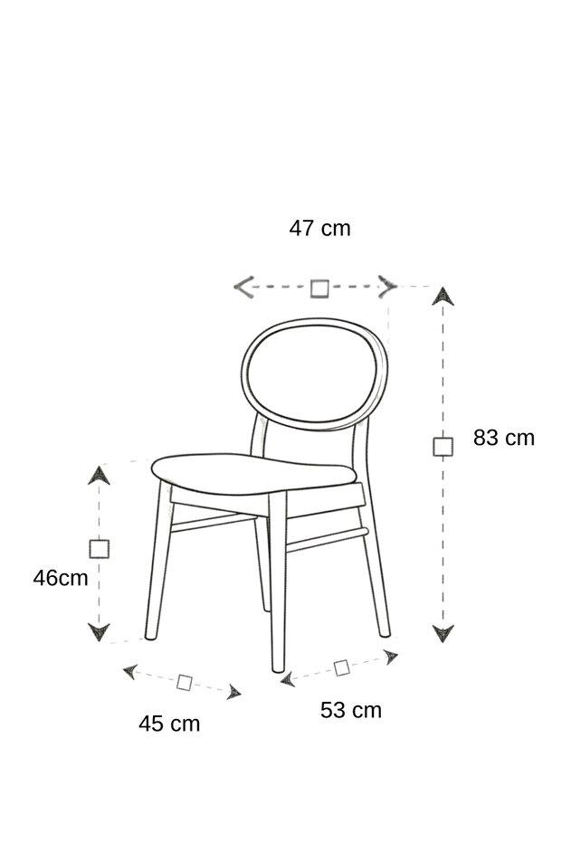 Woodenbend Beslan Siyah Gövde ve Natural Hazeran Sırtlı 100 cm Kayın Masa Takımı – 4 Sandalyeli Set