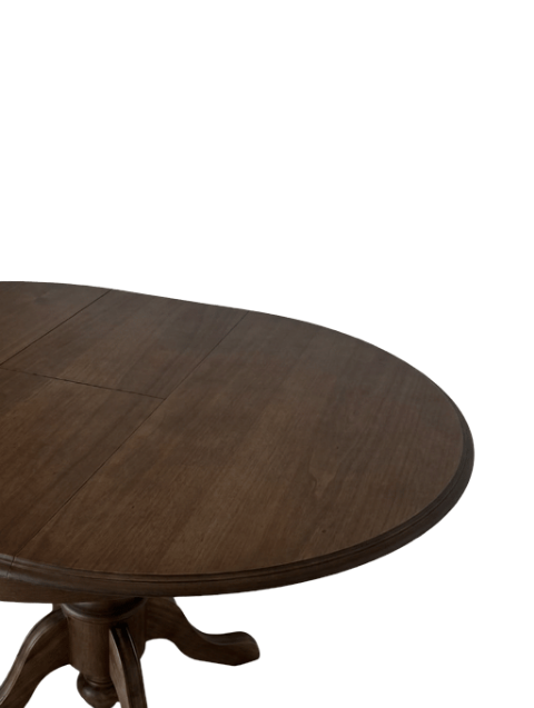 Woodenbend Lora Ceviz Yuvarlak Açılır Yemek Masası Takımı 100x100 / 130 cm | Kumaş Sandalyeli 4-6 Kişilik Ahşap Masa Seti Modern Country & Rustik