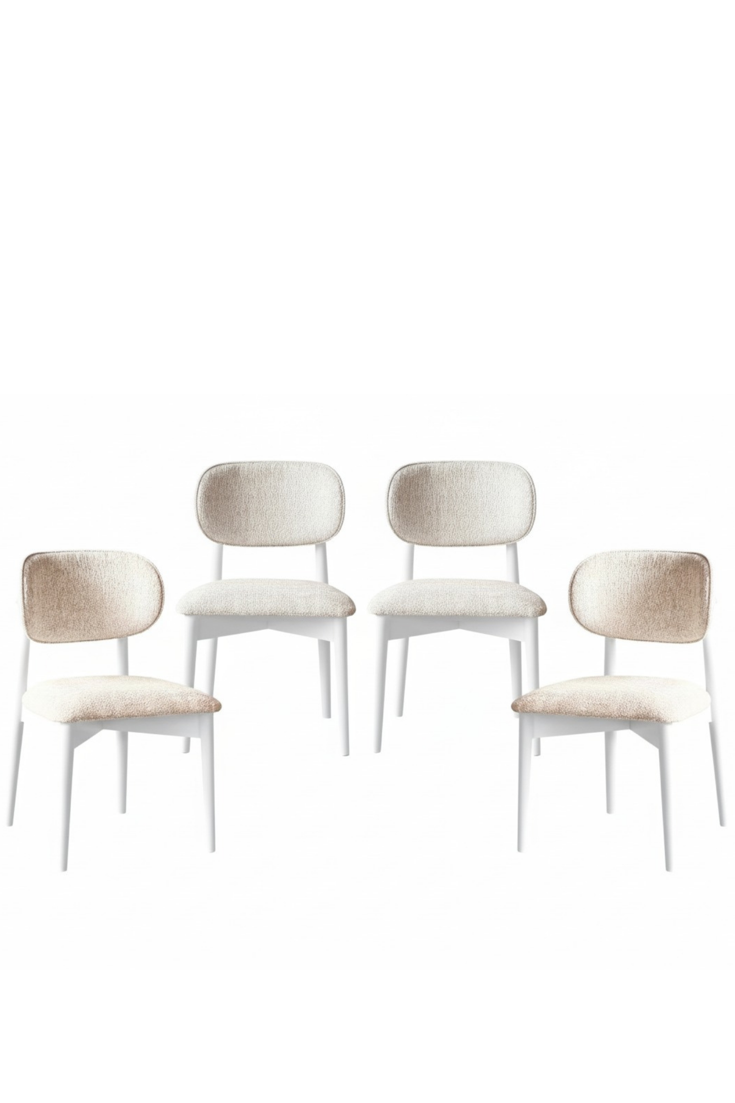 Woodenbend Felix Beyaz Ahşap Döşemeli Sandalye ( 4  Adet )
