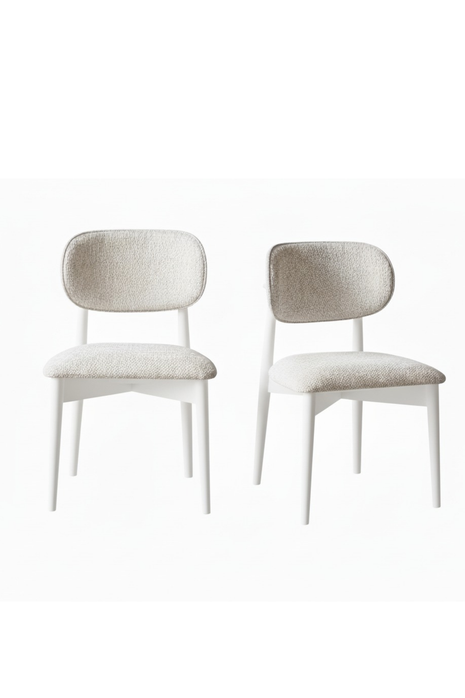 Woodenbend Felix Beyaz Ahşap Döşemeli Sandalye ( 2 Adet )