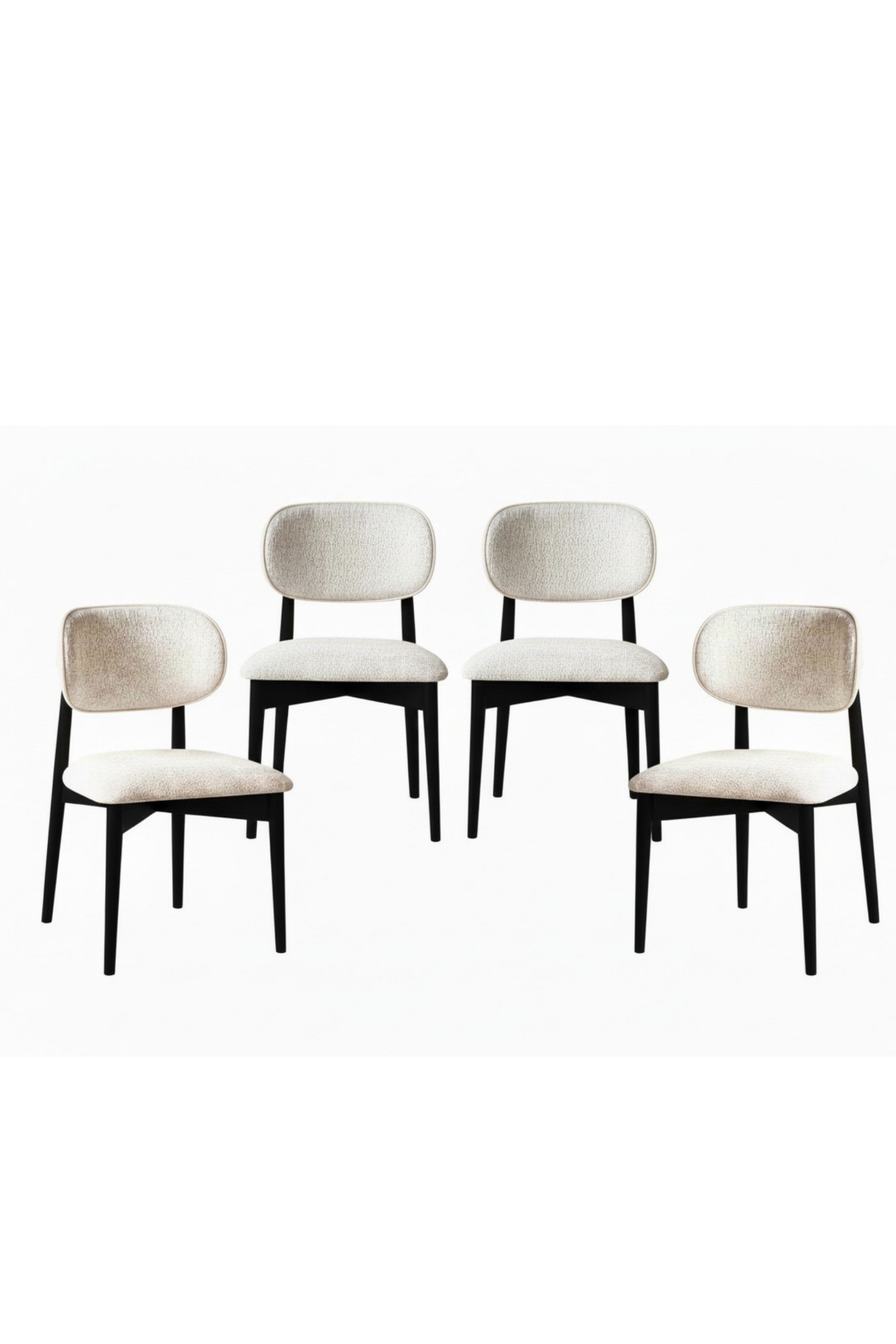 Woodenbend Felix Siyah Ahşap Döşemeli Sandalye ( 4 Adet )