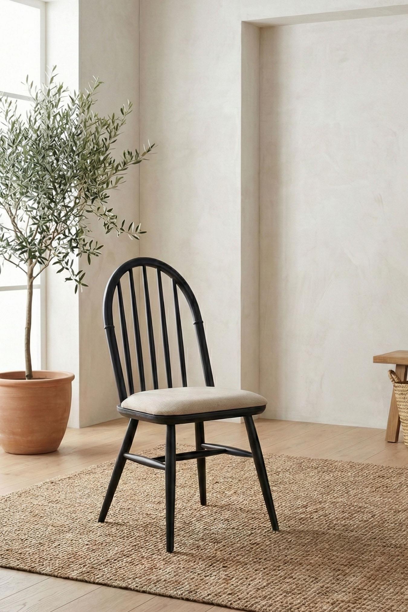 Woodenbend Freya Mat Lake Siyah 80x120 cm Açılır Masa Takımı – 4 Kayın Sandalyeli Country Modern Tasarım