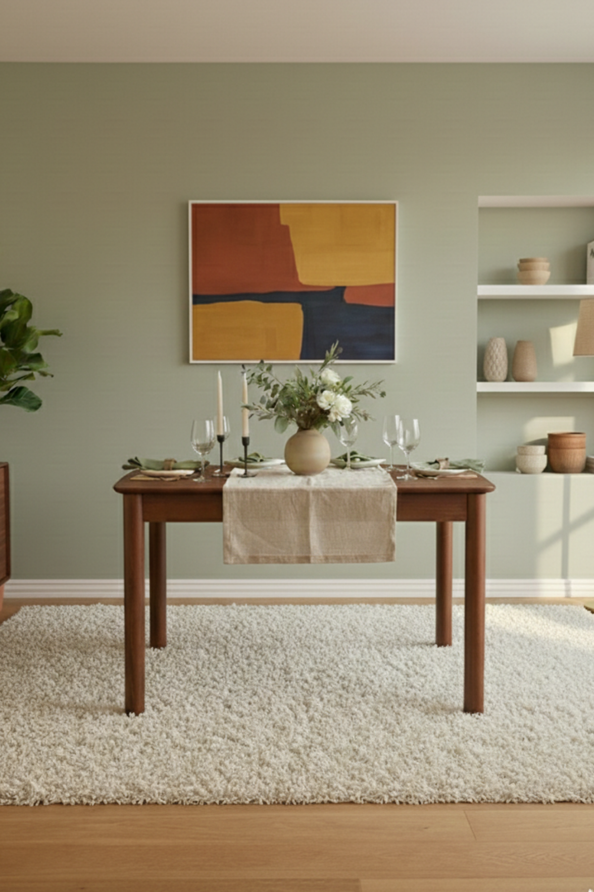 Woodenbend Helen Ceviz Rengi Açılır Yemek Masası Takımı 80x120 / 80x150 cm | 4 Hazeran Sandalyeli Masif Kayın Ayaklı Country & Modern Masa Seti