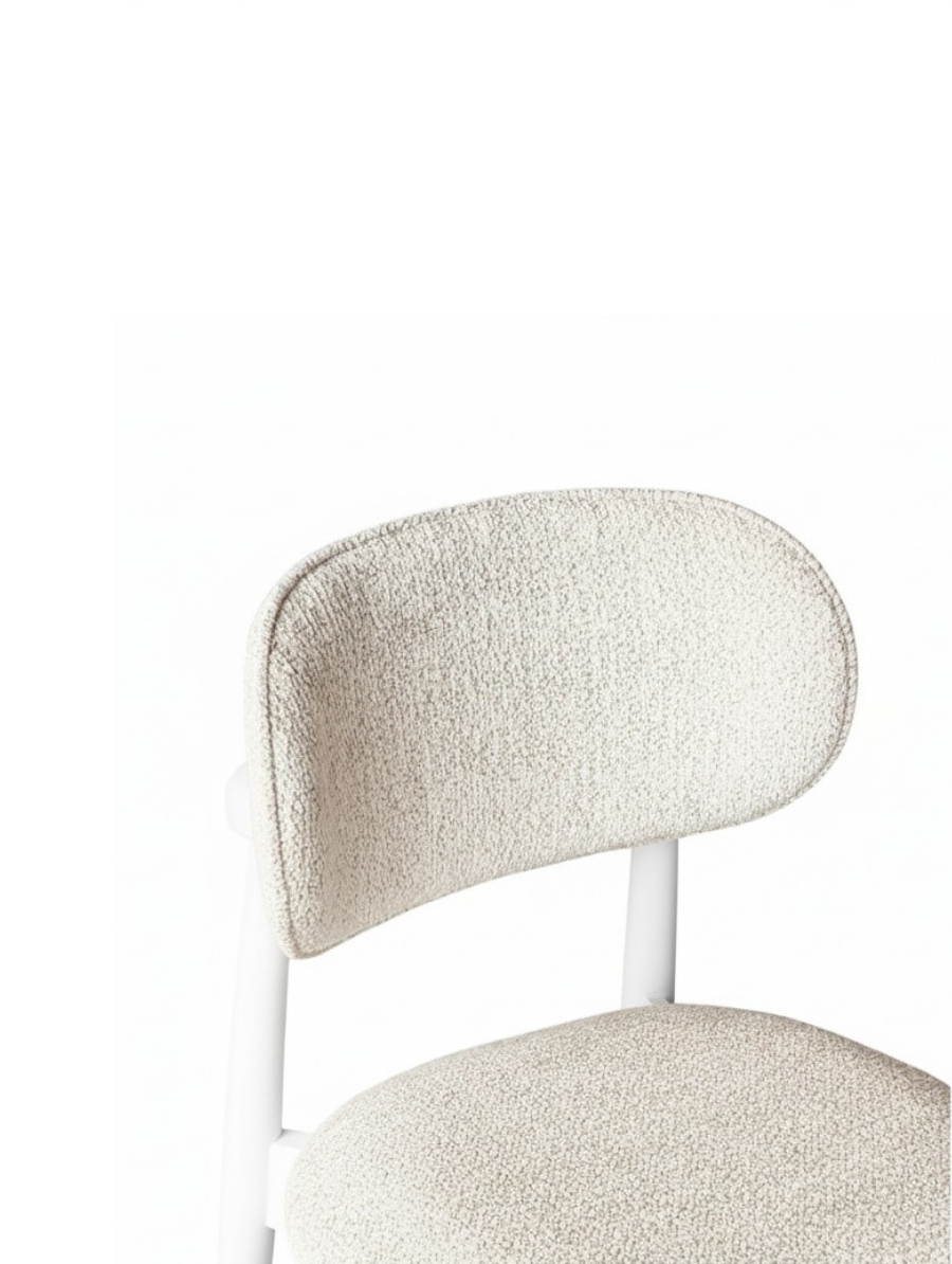 Woodenbend Kraunt Beyaz Yuvarlak Ahşap Açılır Masa Takımı 100x100 cm (Açılınca 100x130 cm) – 4 Sandalyeli Modern İskandinav