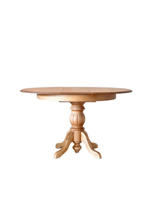 Woodenbend Lora Naturel Yuvarlak Açılabilir Ahşap Yemek Masası Takımı 100x100 cm – Kumaş Sandalyeli 4-6 Kişilik Mutfak ve Salon Masa Seti