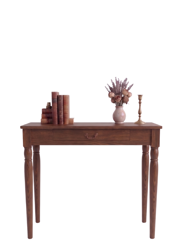 Woodenbend Marine Ceviz Dresuar 100 cm | Klasik Country Doğal Kayın Kaplamalı Ahşap Dresuar