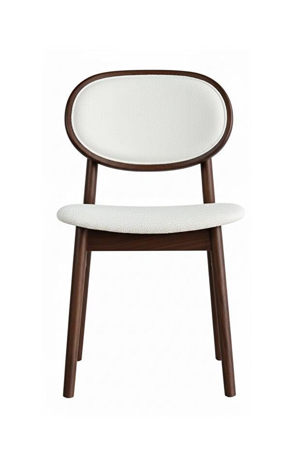 Woodenbend Medin Ceviz Rengi 2 liKayın Ağacı Döşemeli Sandalye Modern İskandinav Set