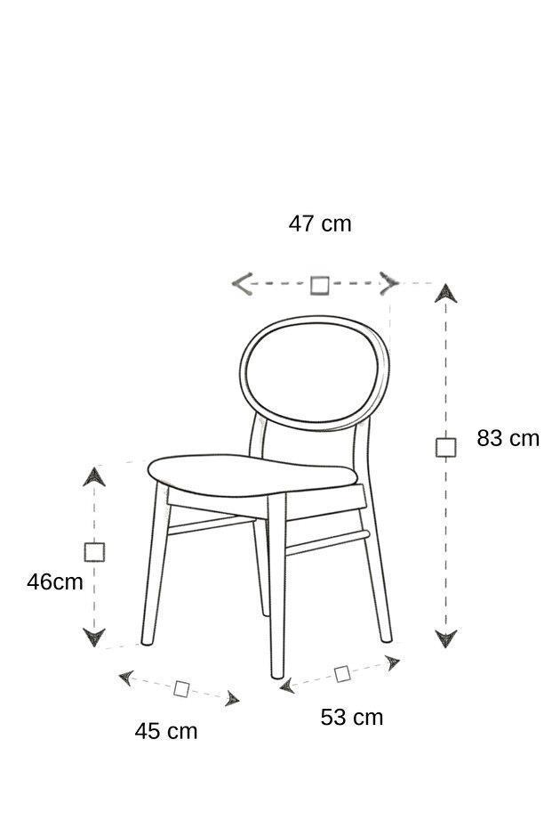 Woodenbend Medin Ceviz Rengi 2 liKayın Ağacı Döşemeli Sandalye Modern İskandinav Set