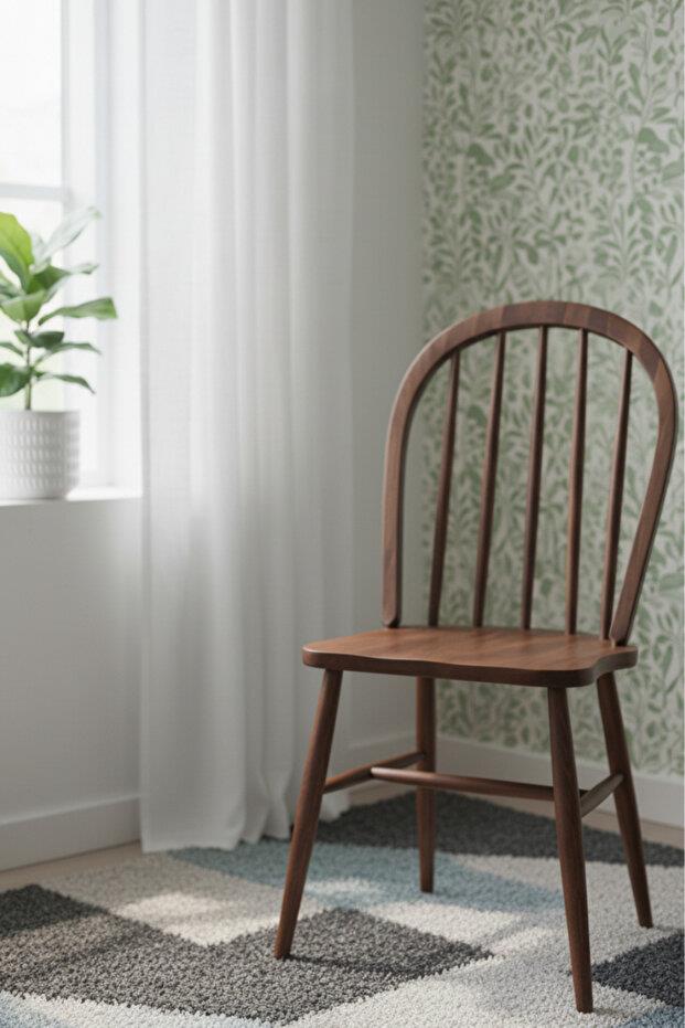 Woodenbend Milena Ceviz Rengi Kayın Ağacı Sandalye 2li Set – İskandinav Modern Tasarım, Sağlam