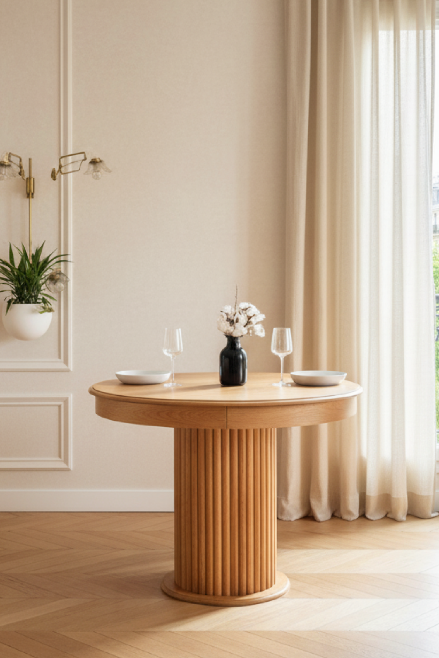 Woodenbend Mirla Açılır Natural 100x100-130 cm Ahşap Yemek Masası Takımı – 4 Sandalyeli Kayın Masa Seti