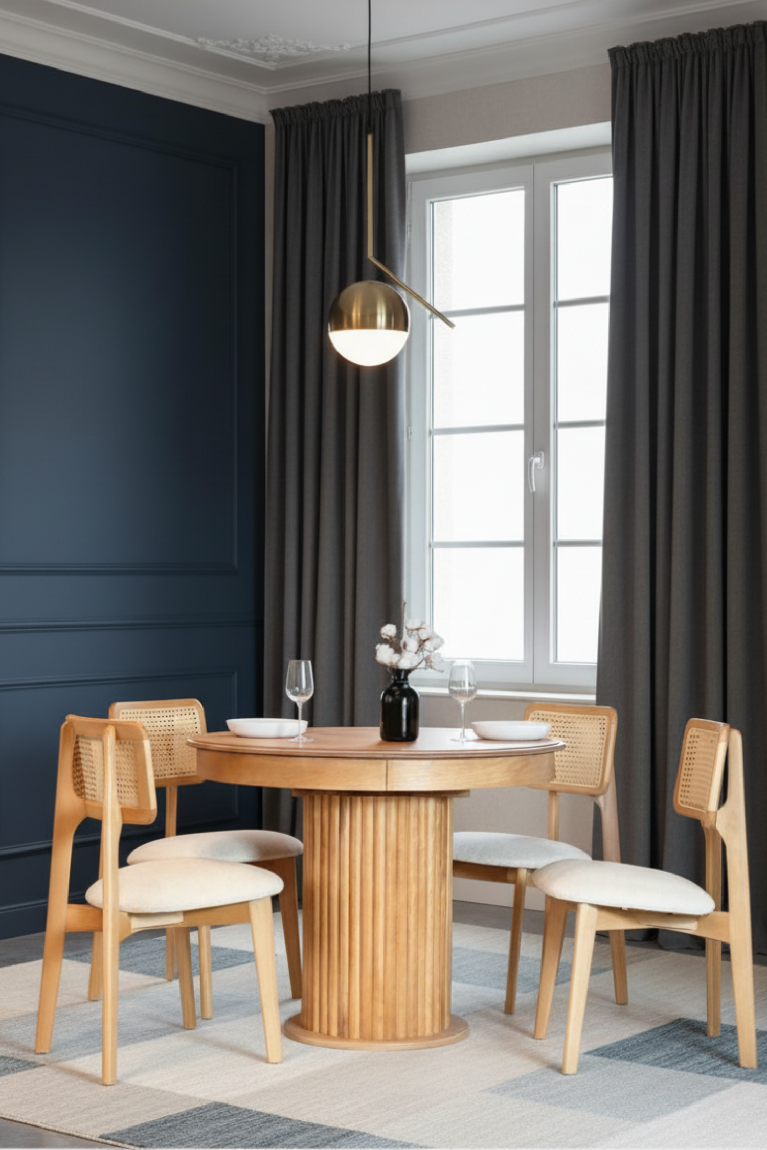 Woodenbend Mirla Açılır Natural 100x100-130 cm Ahşap Yemek Masası Takımı – 4 Sandalyeli Kayın Masa Seti