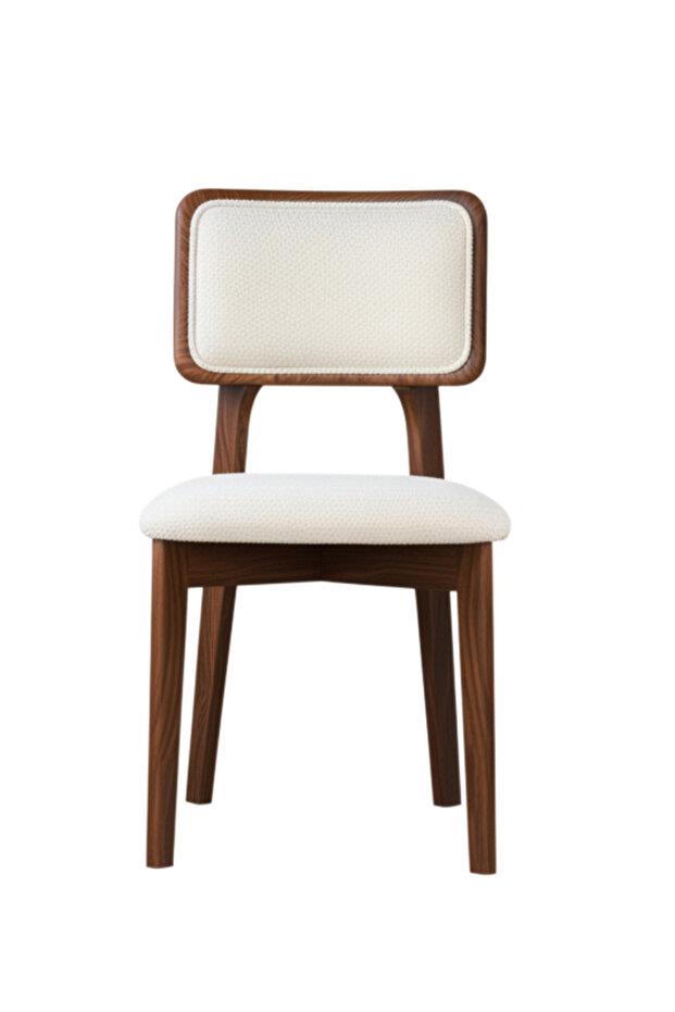 Woodenbend Mirla Ceviz Döşemeli Kayın Ağacı Sandalye 4lü Set – Modern İskandinav Bohem Tasarım
