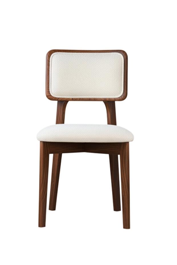 Woodenbend Mirla Ceviz Döşemeli Kayın Ağacı Sandalye 2li Set – Modern İskandinav Bohem Tasarım