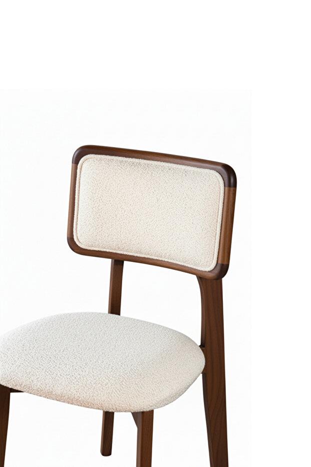 Woodenbend Mirla Ceviz Döşemeli Kayın Ağacı Sandalye 2li Set – Modern İskandinav Bohem Tasarım