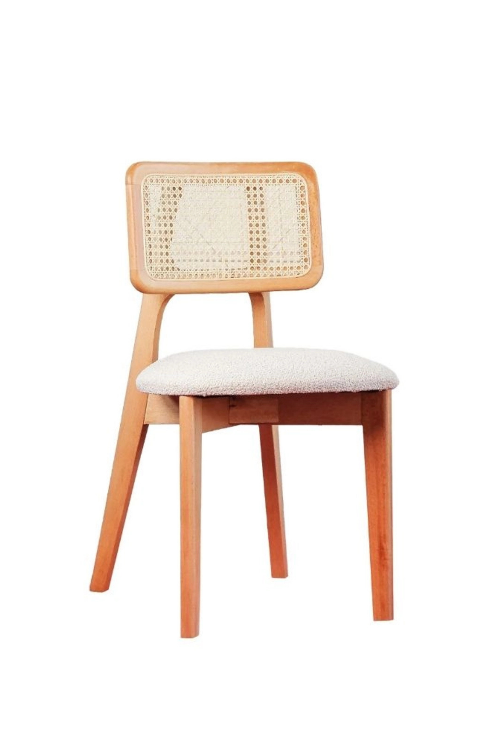 Woodenbend Mirla 80x130 Oval Natural Ahşap Yemek Masası Takımı – 4-6 Kişilik Hazeran Sandalyeli İskandinav ve Modern Masa Seti