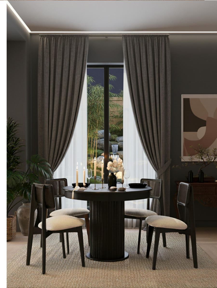 Woodenbend Mirla Siyah Ahşap Açılır Masa Takımı 100x100 cm – Açılınca 100x130 cm, Modern Tasarım