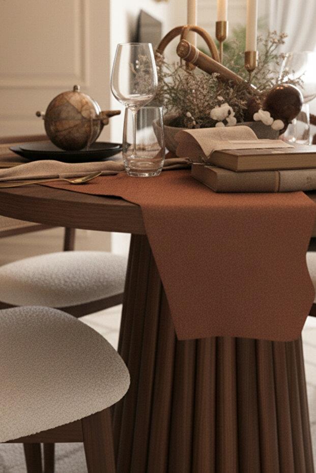 Woodenbend Monaco Ceviz Beyaz Yuvarlak Masa Sandalye Takımı 100x100 cm – 4 Doğal Hazeranlı Sandalyeli Modern Country İskandinav Set